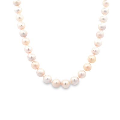 Cultured Pearl Strand With 14 Karat Yellow Gold Clasp