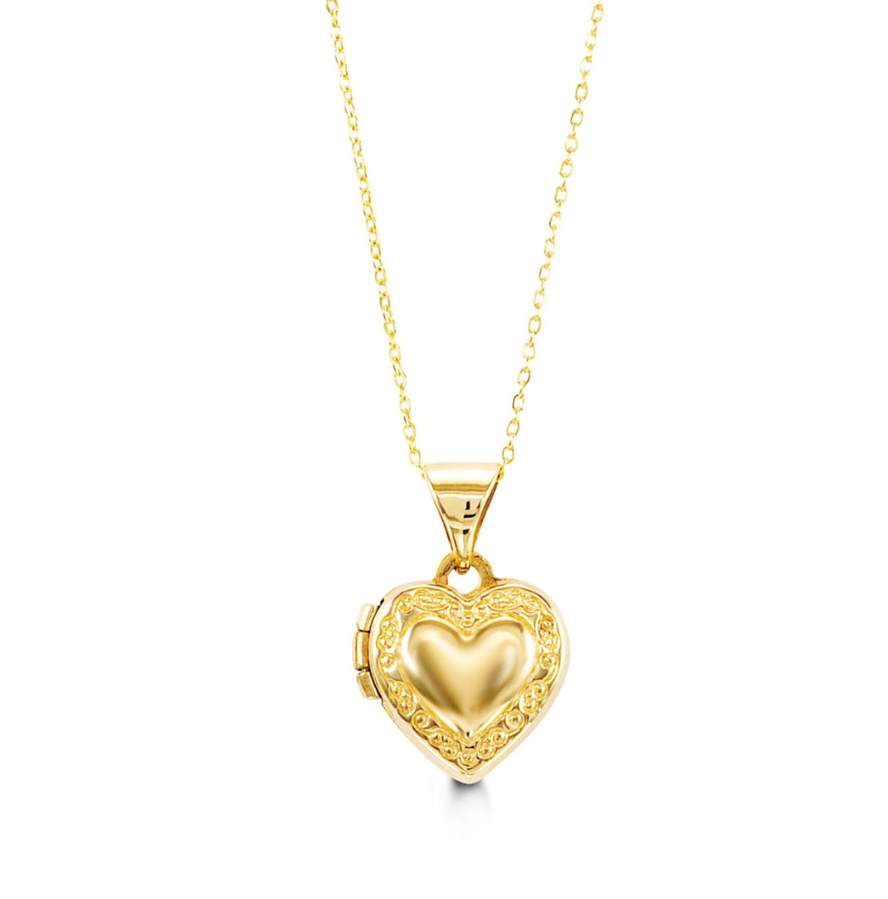10 Karat Yellow Gold Heart Locket Children's Necklace