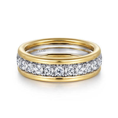 Gabriel & Co. 14 Karat White and Yellow Gold 0.73ct Diamond Ring