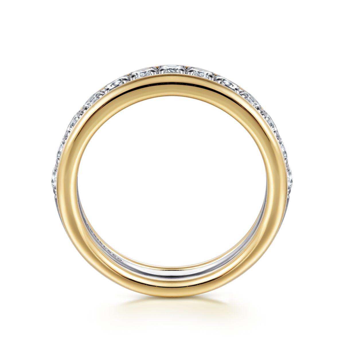 Gabriel & Co. 14 Karat White and Yellow Gold 0.73ct Diamond Ring