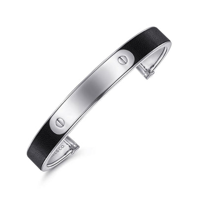 Gabriel & Co. Sterling Silver Leather Open Cuff Bracelet