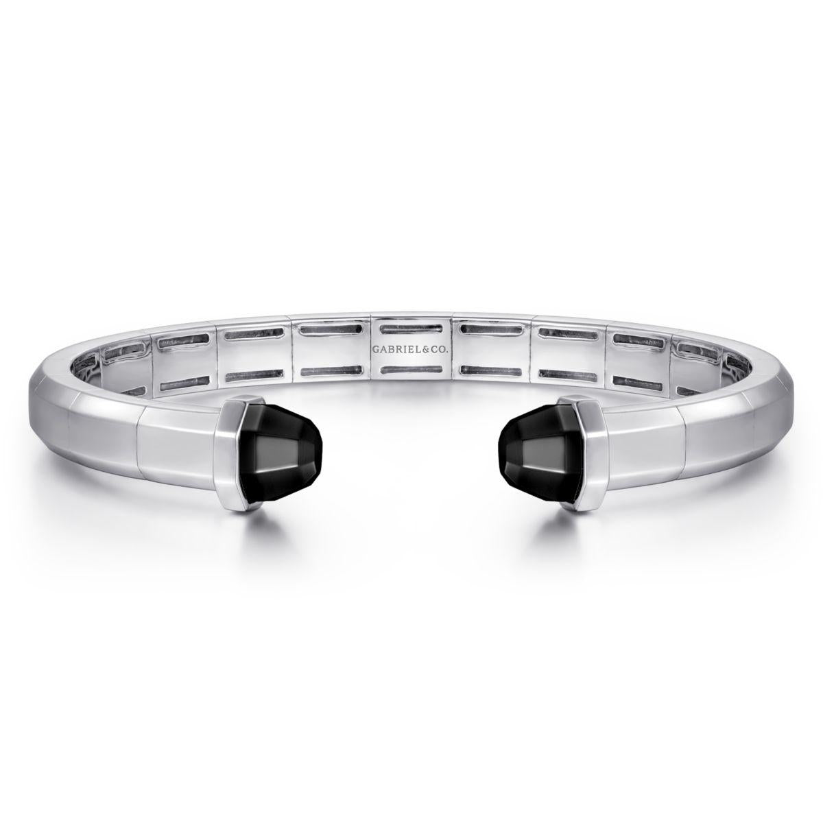 Gabriel & Co. Sterling Silver Black Onyx Open Cuff Bracelet