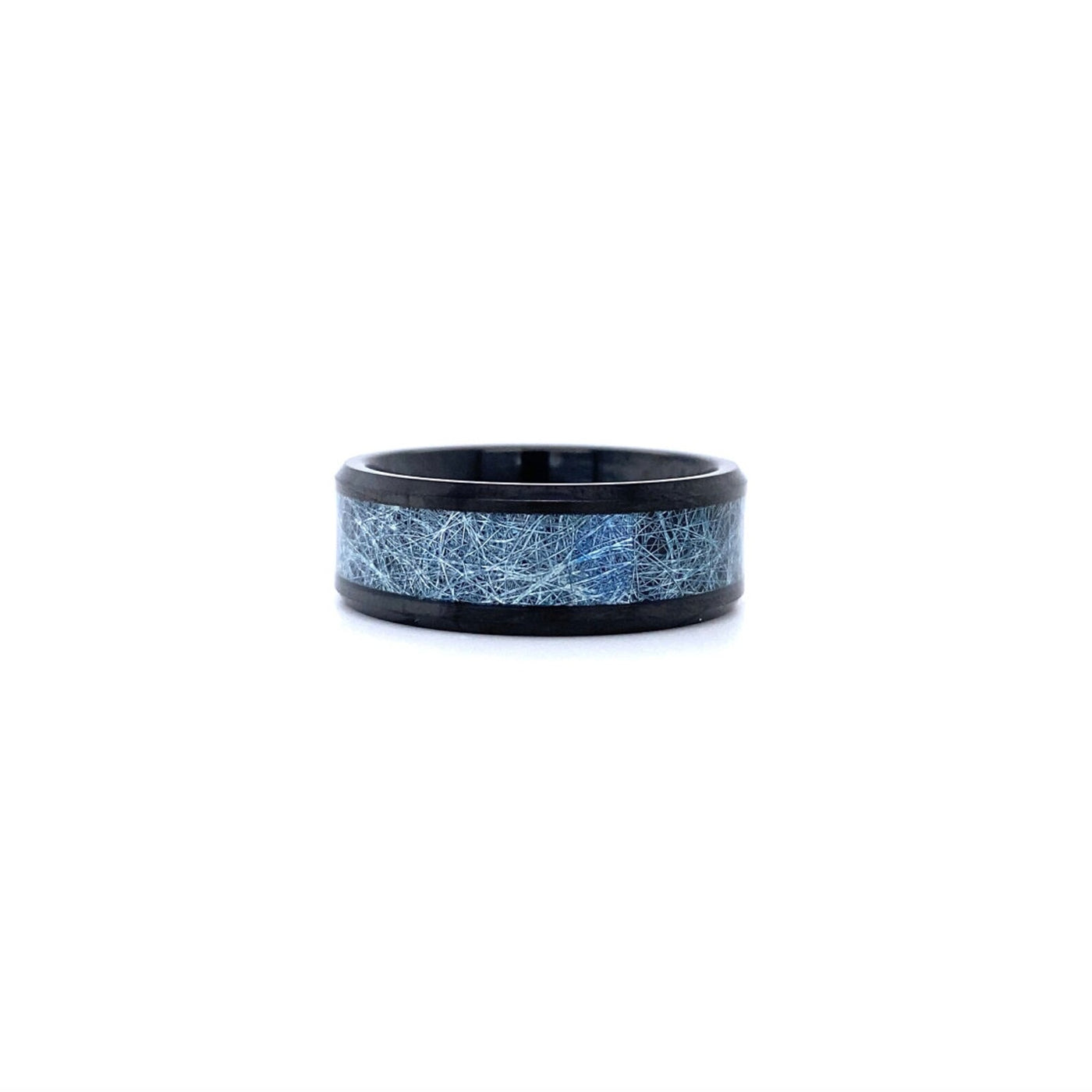 Tungsten Carbide Black and Blue Silk Inlay Band-FINAL SALE