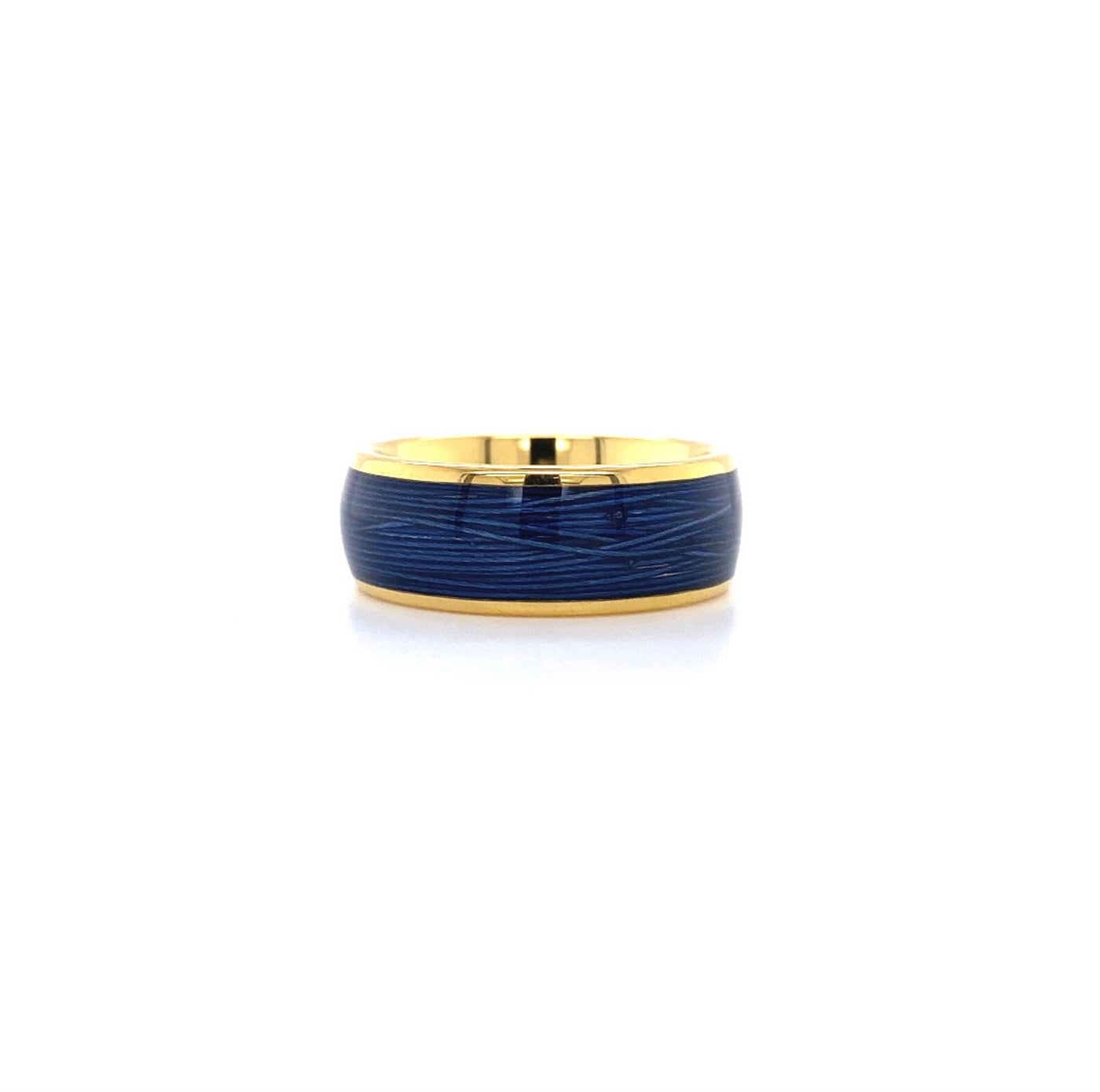 Tungsten Carbide Gold and Blue Band-FINAL SALE