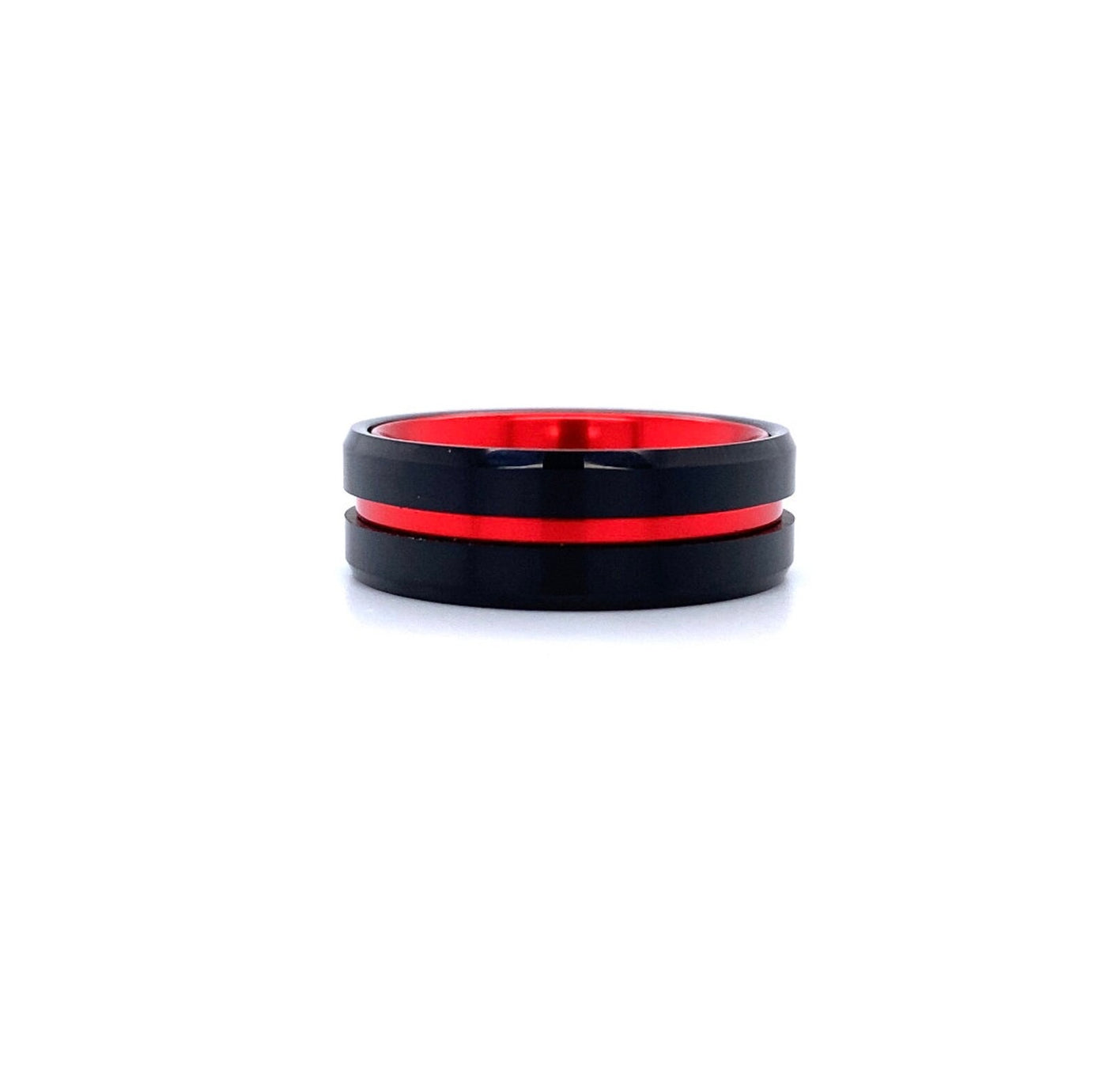 Tungsten Carbide Black and Red Band-FINAL SALE