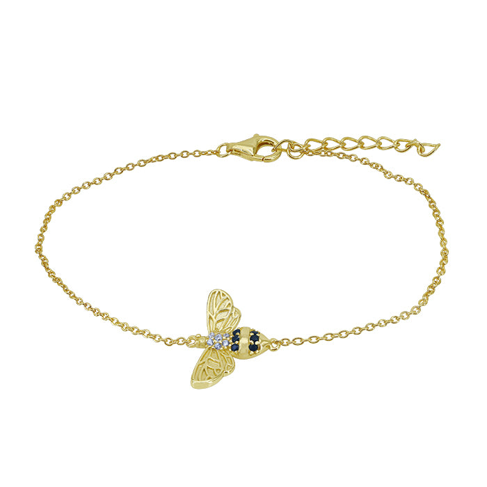 Sterling Silver Gold Plated Bumblebee Bracelet