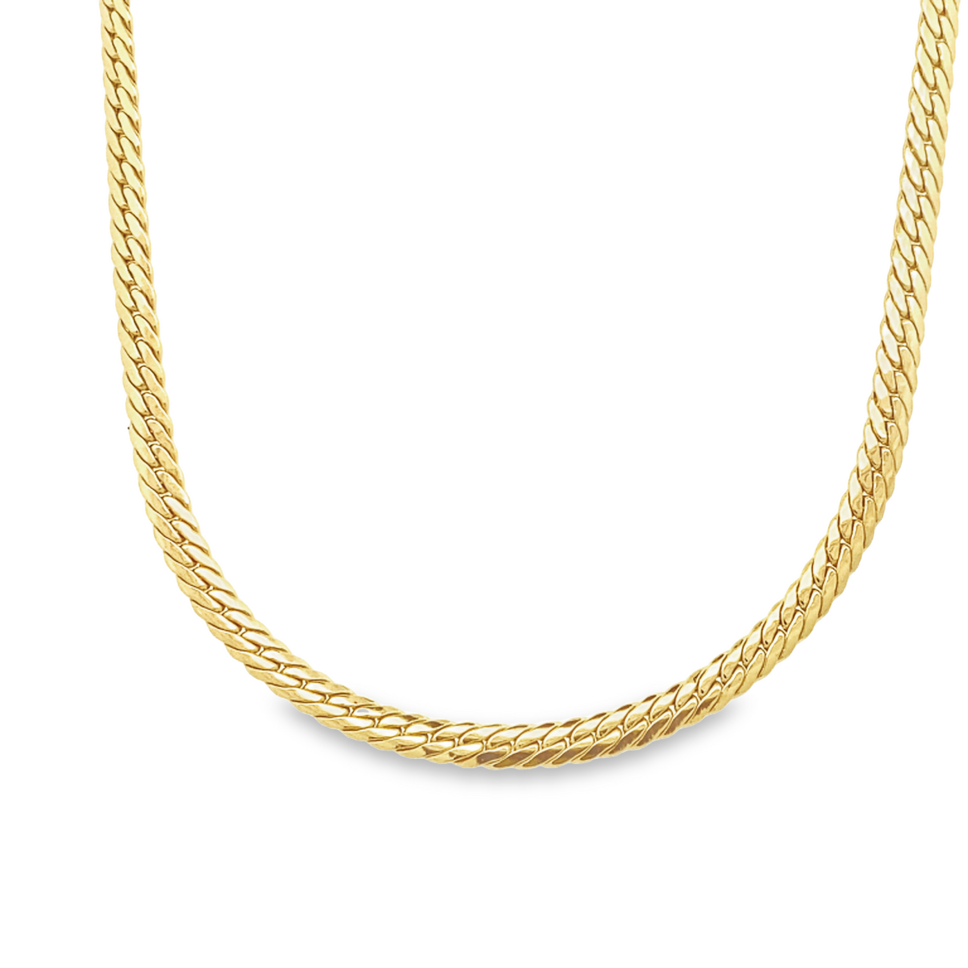 10 Karat Yellow Gold Flat Curb 4.5mm Link Necklace