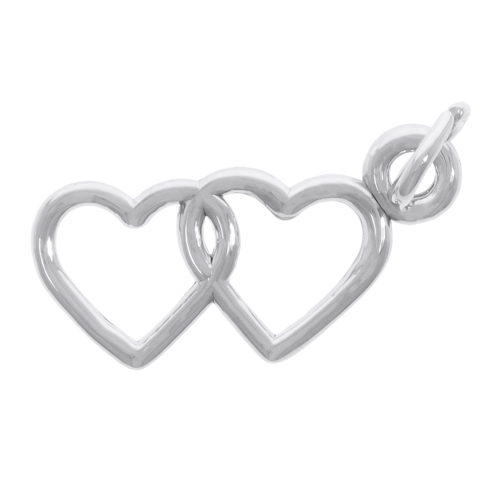 Sterling Silver Entwined Hearts Charm