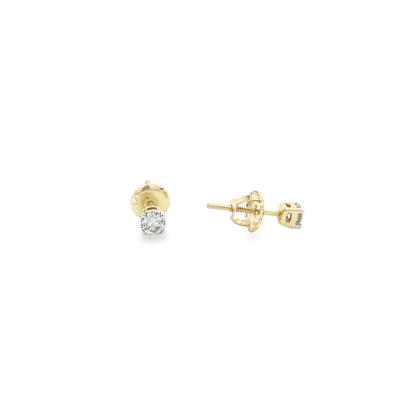 14 Karat Yellow Gold 0.25CT Diamond Stud Earrings