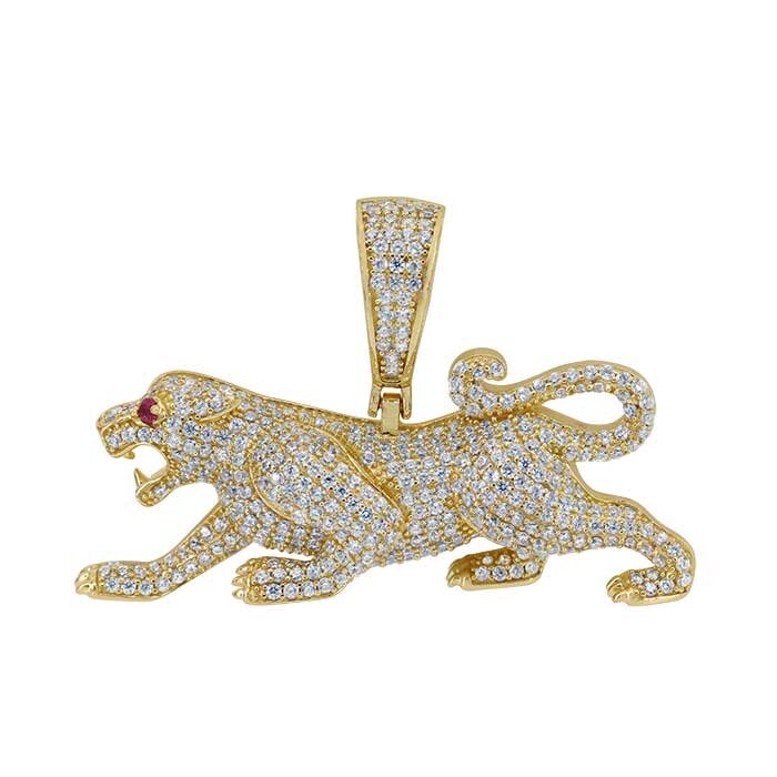 Sterling Silver Cubic Zirconia Panther Pendant-Final Sale