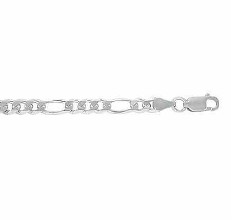 Sterling Silver Figaro Chain-3.8mm