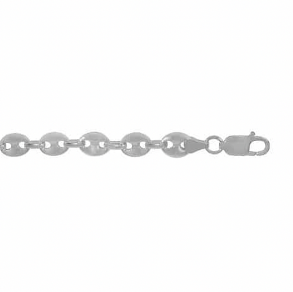 Sterling Silver Puffed Gucci Link Anklet