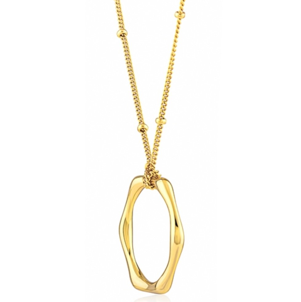Sterling Silver Gold Plated Geometric Necklace