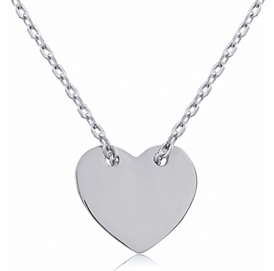 Sterling Silver Engravable Heart Necklace