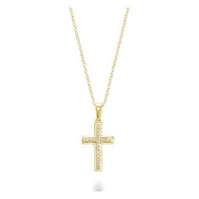 10 Karat Gold 0.06CT Diamond Cross Necklace