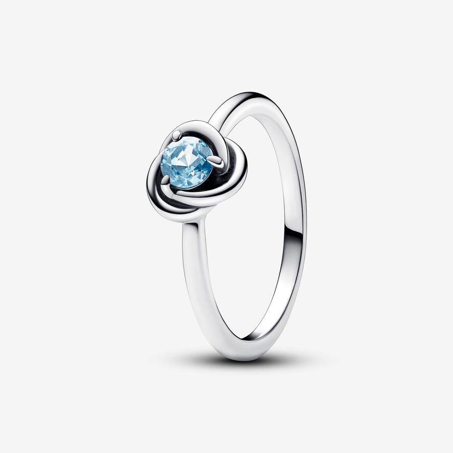 Pandora March Sea Aqua Blue Eternity Circle Ring 192993C03