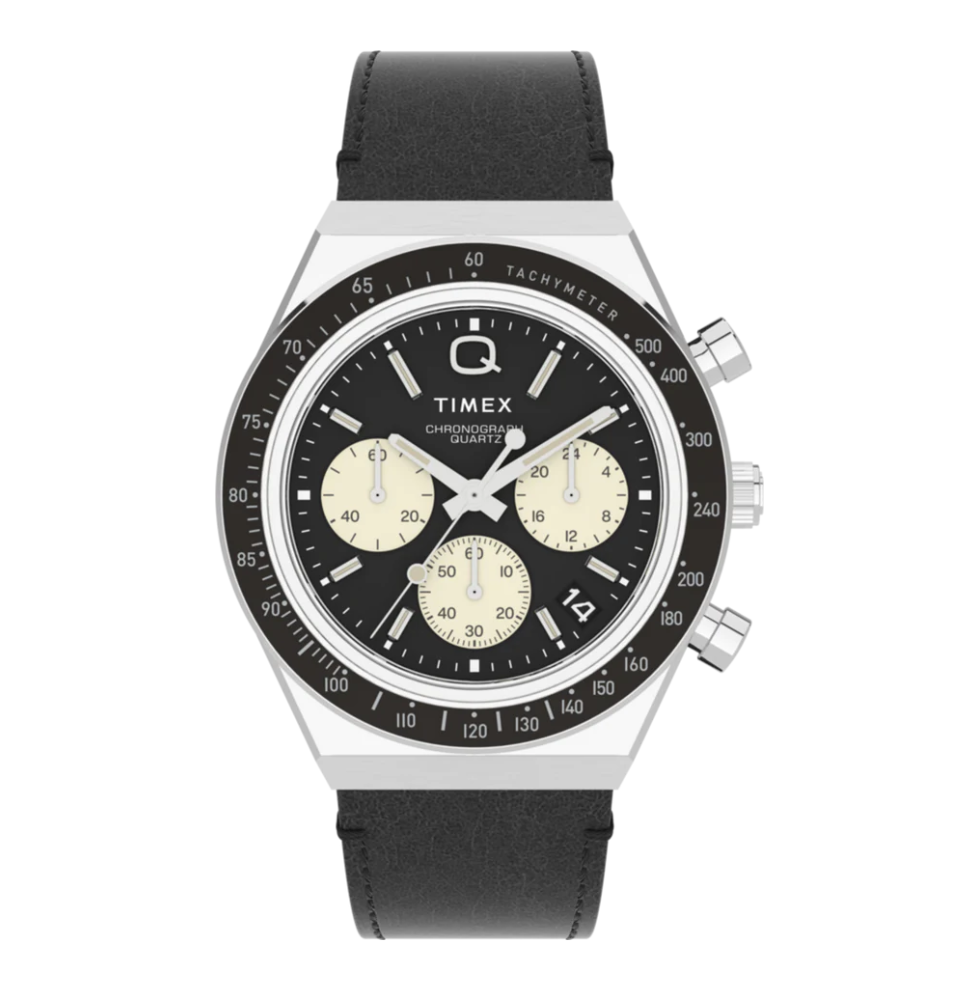 Timex Q Chronograph 40mm Leather Strap Watch - TW2V42700V3