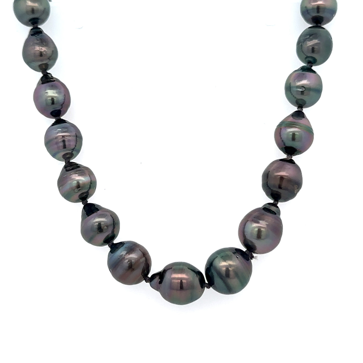 Graduated Tahitian Pearl Strand With 14 Karat White Gold Clasp