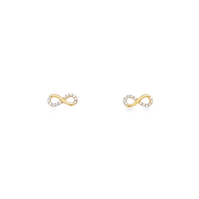 10 Karat Cubic Zirconia Infinity Stud Earrings