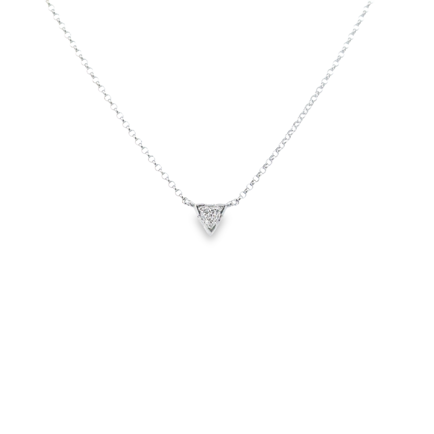 14 Karat Gold Trilliant Cut Lab Diamond Necklace