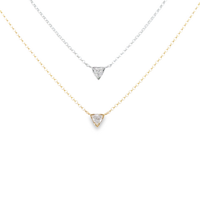 14 Karat Gold Trilliant Cut Lab Diamond Necklace