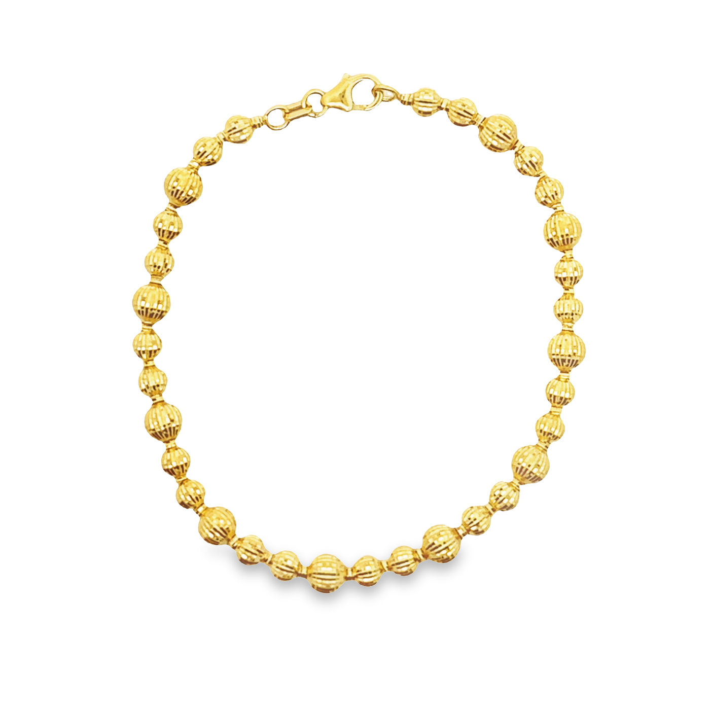 18 Karat Yellow Gold Diamond Beaded Bracelet