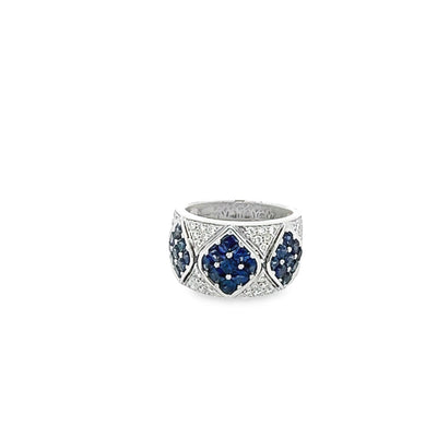 18KT White Gold Diamond 0.58ct and Sapphire 2.14ct Band