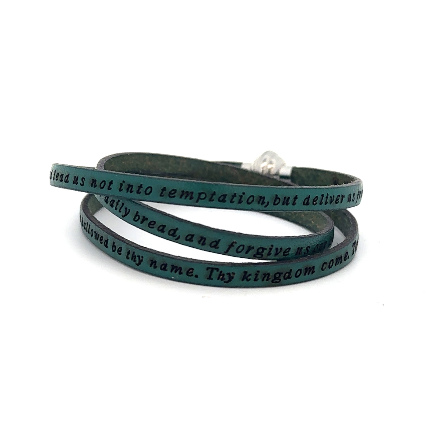 Amen Collection Our Father Teal Bracelet English-Size Medium FINAL SALE
