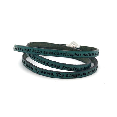 Amen Collection Our Father Teal Bracelet English-Size Medium FINAL SALE