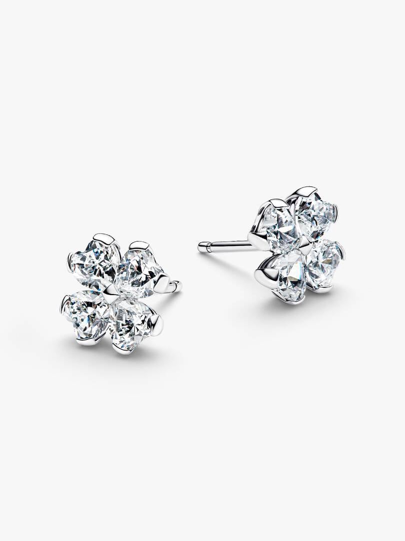 Pandora Sparkling Lucky Clover Stud Earrings - 294500C01 – Kavar