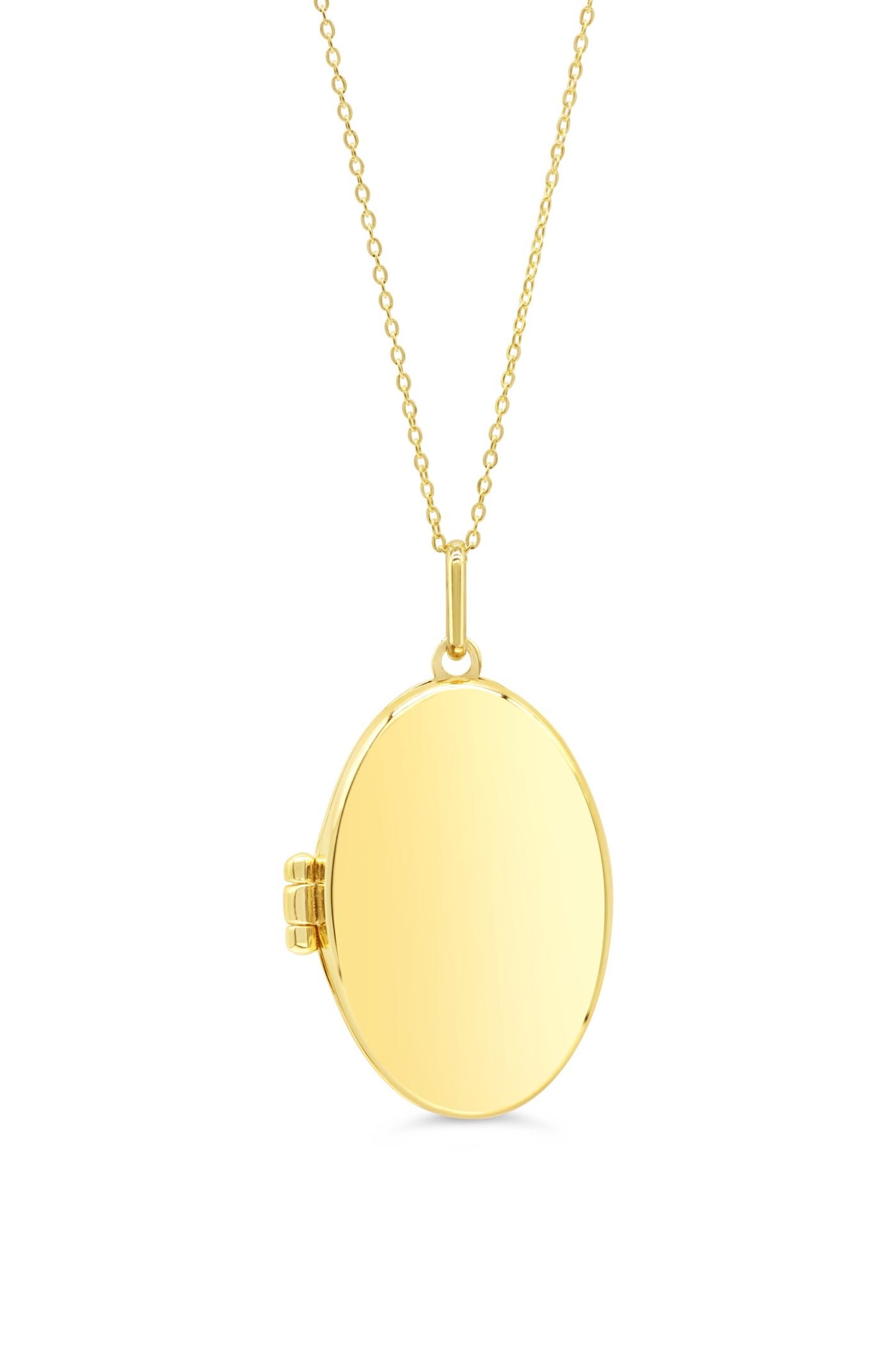 10 Karat Yellow Gold Oval Locket Necklace