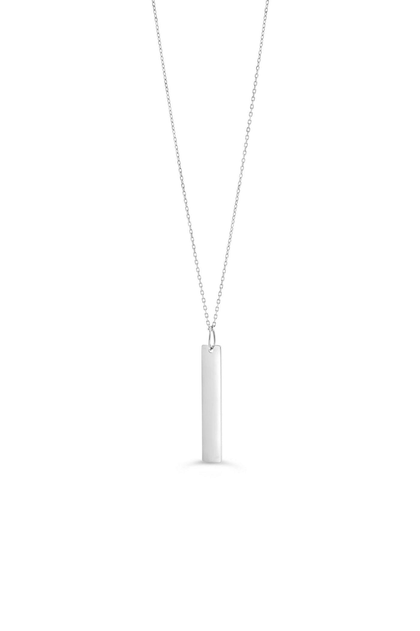 10 Karat White Gold Vertical Bar Necklace