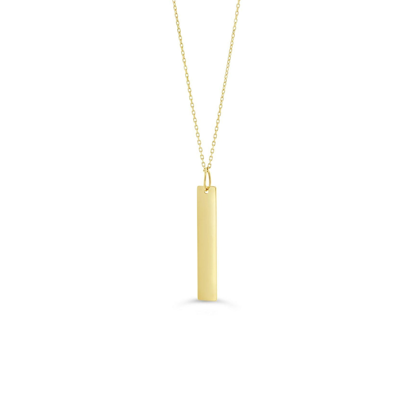 10 Karat Yellow Gold Vertical Bar Necklace