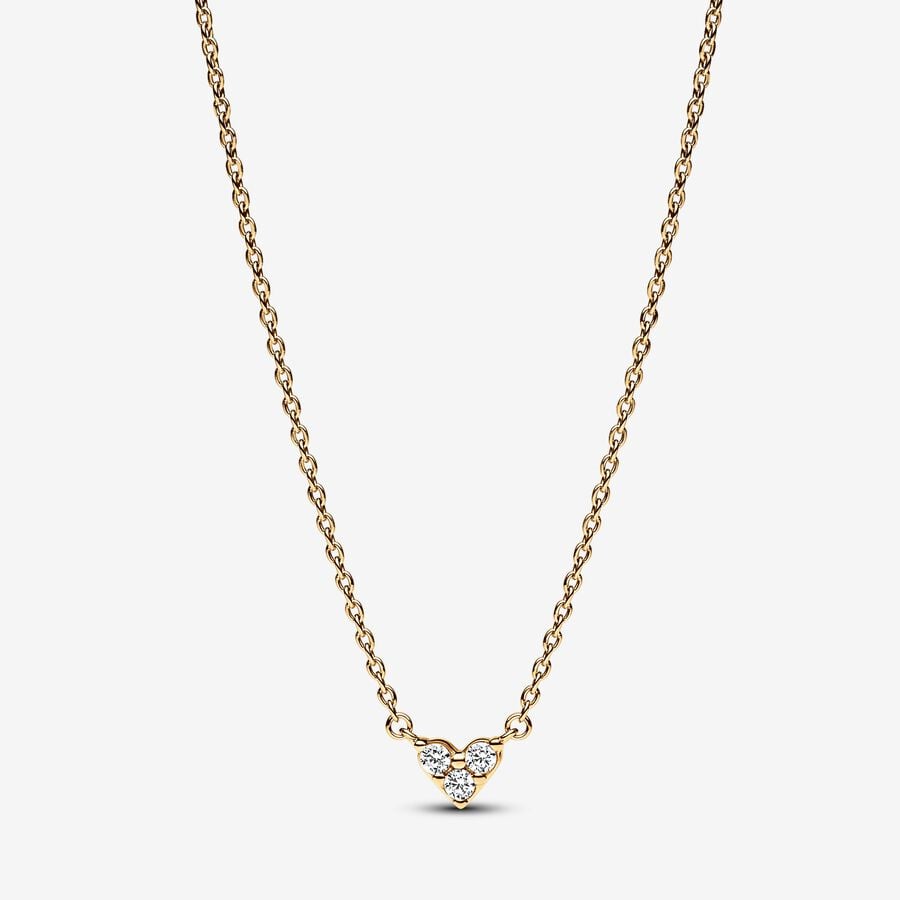 Pandora Triple Stone Heart Collier Necklace 363014C01-45