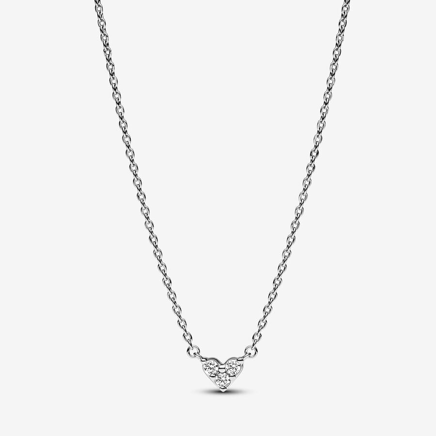 Pandora Triple Stone Heart Collier Necklace 393014C01-45
