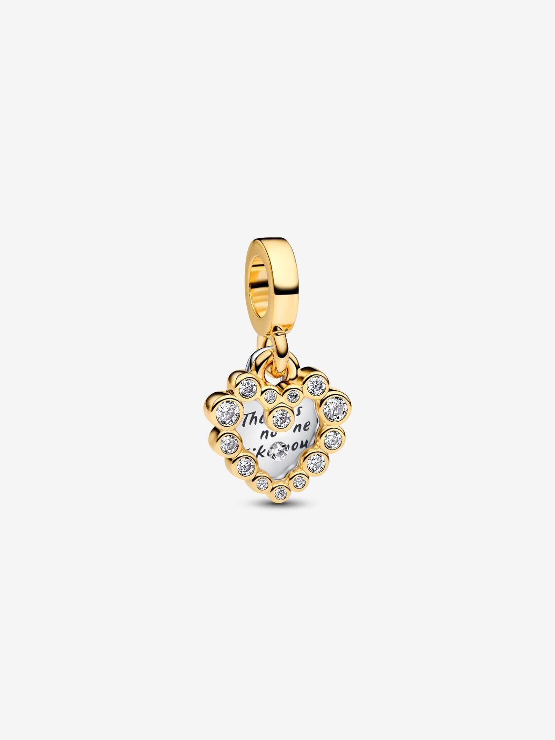 Pandora Sparkling Heart Double Dangle Charm - 763765C01 – Kavar