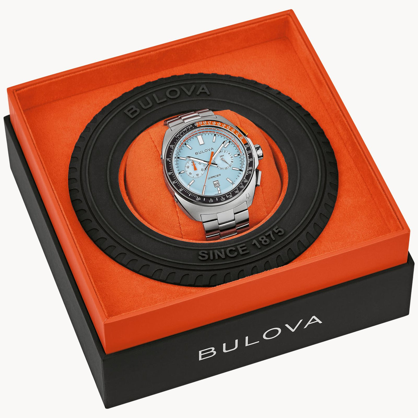Bulova Blue Dial Stainless Steel Racer Watch - 98B432