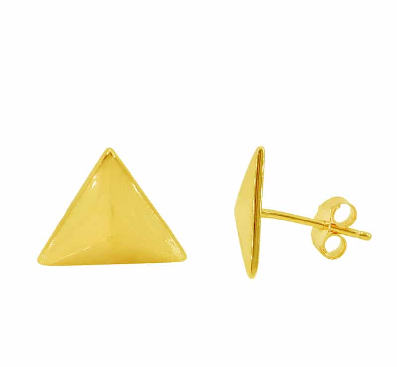 Sterling Silver Gold Plated Triangle Stud