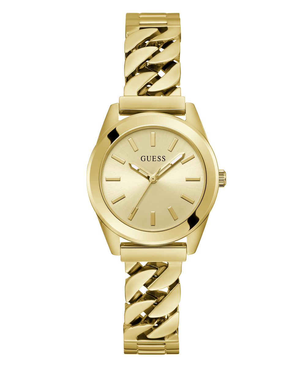 Guess Gold-Tone Curb Quartz Watch-GW0653L1