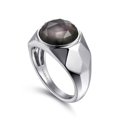 Gabriel & Co. Sterling Silver Mother of Pearl Signet Ring