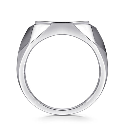 Gabriel & Co. Sterling Silver Black Spinel Signet Ring