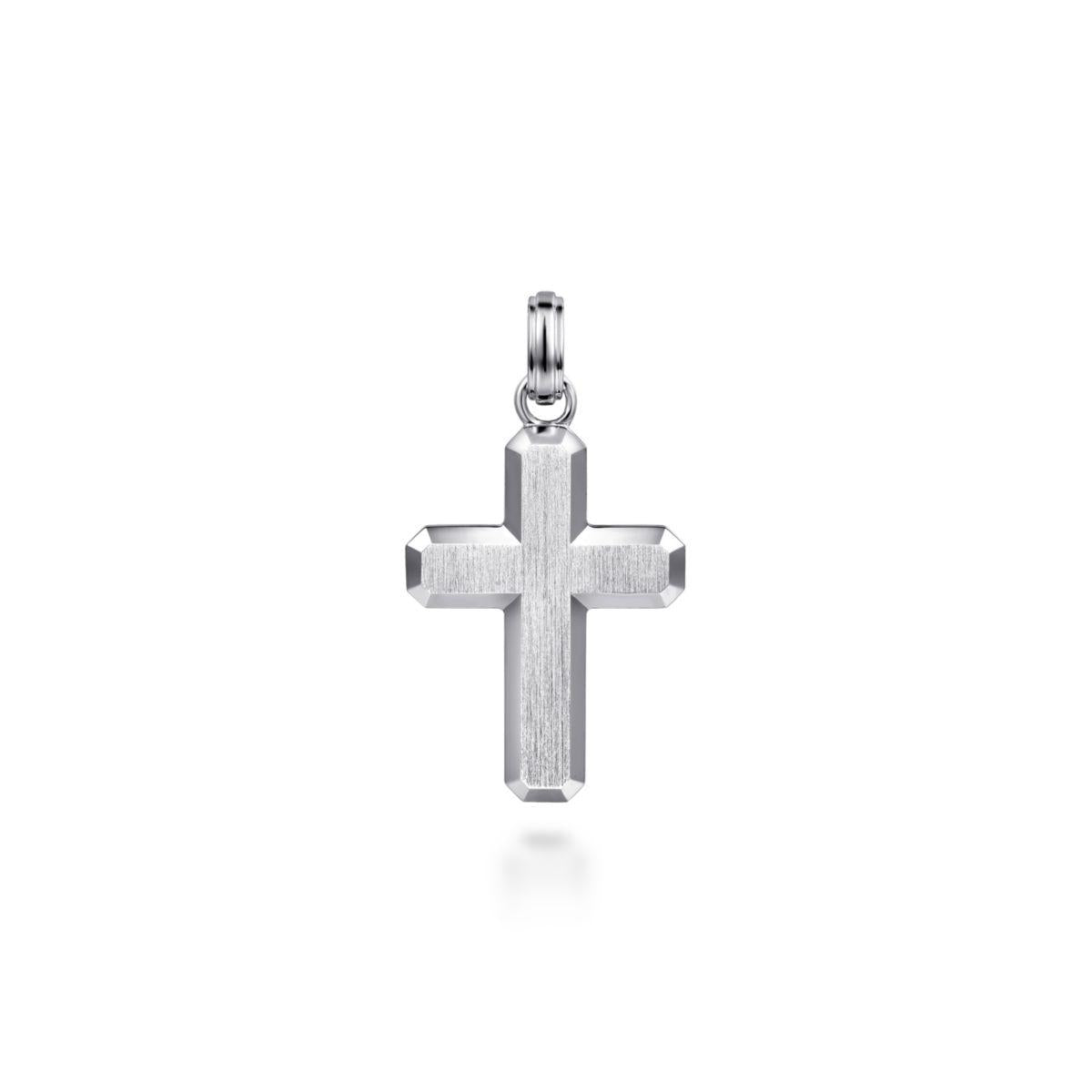 Gabriel & Co. Sterling Silver Brushed Cross Pendant