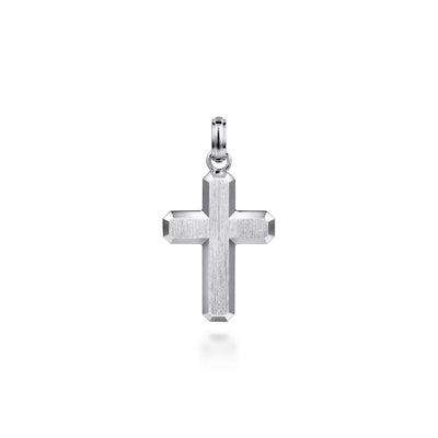 Gabriel & Co. Sterling Silver Brushed Cross Pendant