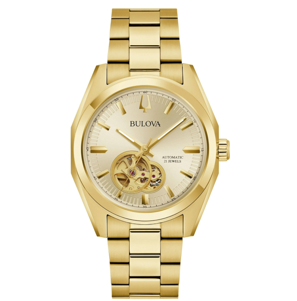 Bulova Surveryor Automatic Gold Dial Watch 97A182