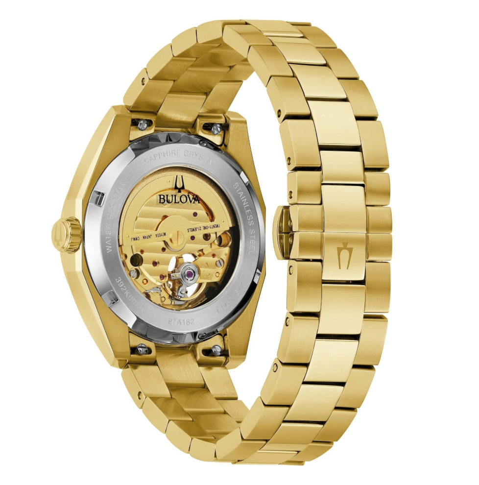 Bulova Surveryor Automatic Gold Dial Watch 97A182