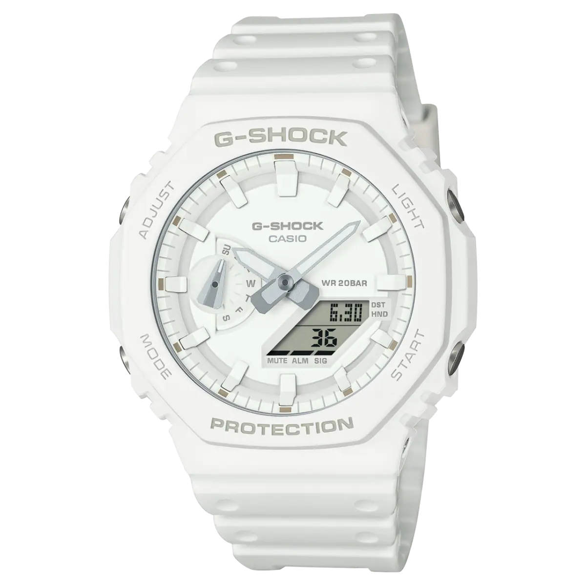 G-Shock Analog-Digital 2100 Series White Watch-GA2100-7A7