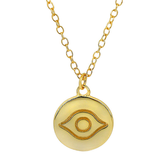 Sterling Silver Evil Eye Gold Plated Necklace