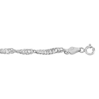 Sterling Silver Singapore Anklet