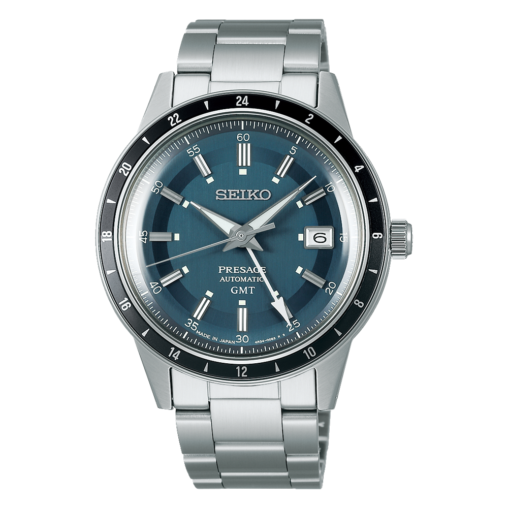 Seiko Presage Style 60's GMT Blue Dial Watch-SSK009J1