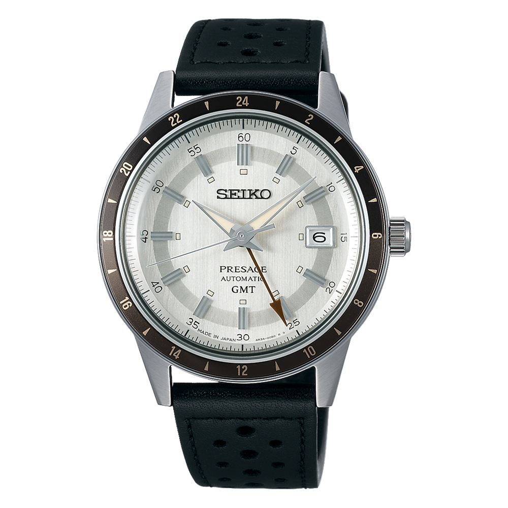 Seiko Presage Style 60's GMT White Dial Watch-SSK011J1